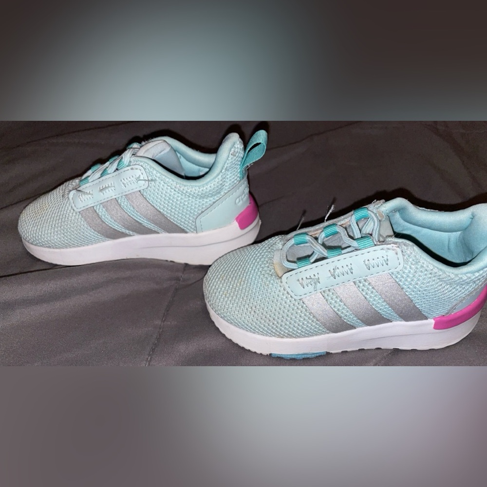 Adidas Kids' Aqua and Silver Sneakers
